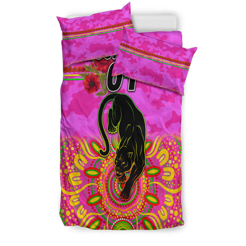 custom-personalised-penrith-panthers-anzac-2022-bedding-set-indigenous-vibes-pink