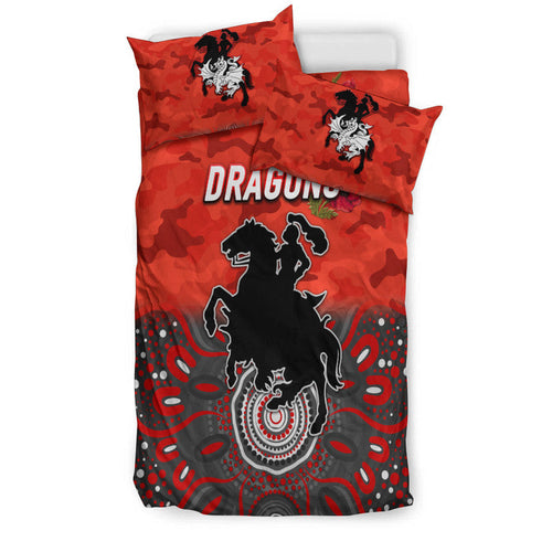 st-george-illawarra-dragons-anzac-2022-bedding-set-indigenous-vibes-red