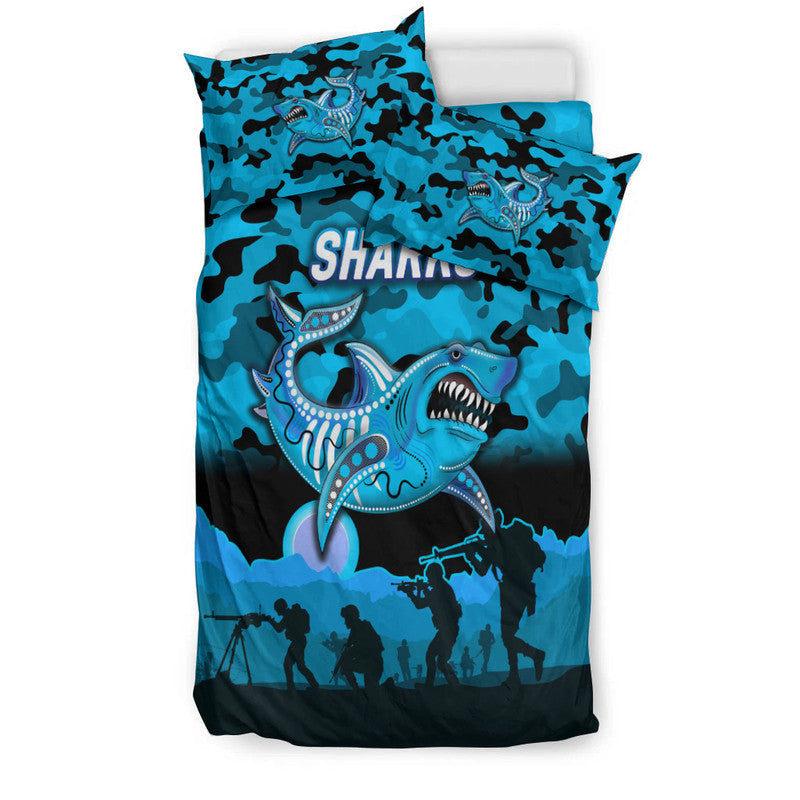 cronulla-sutherland-sharks-anzac-2022-bedding-set-simple-style-black