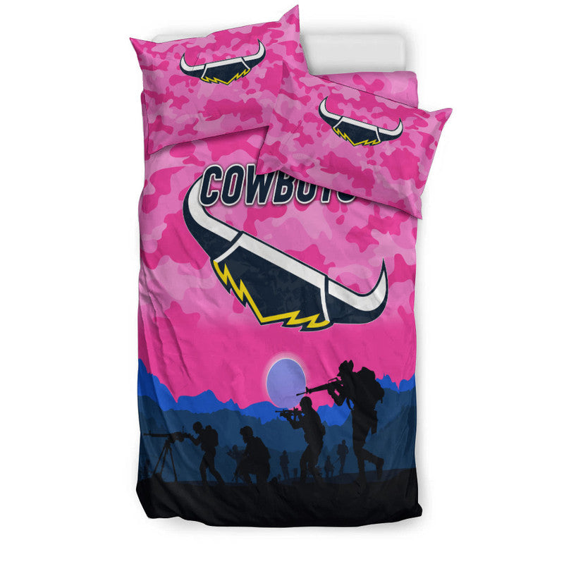 north-queensland-cowboys-anzac-2022-bedding-set-simple-style-pink