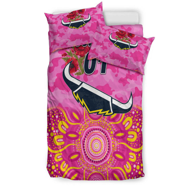 custom-personalised-north-queensland-cowboys-anzac-2022-bedding-set-indigenous-vibes-pink