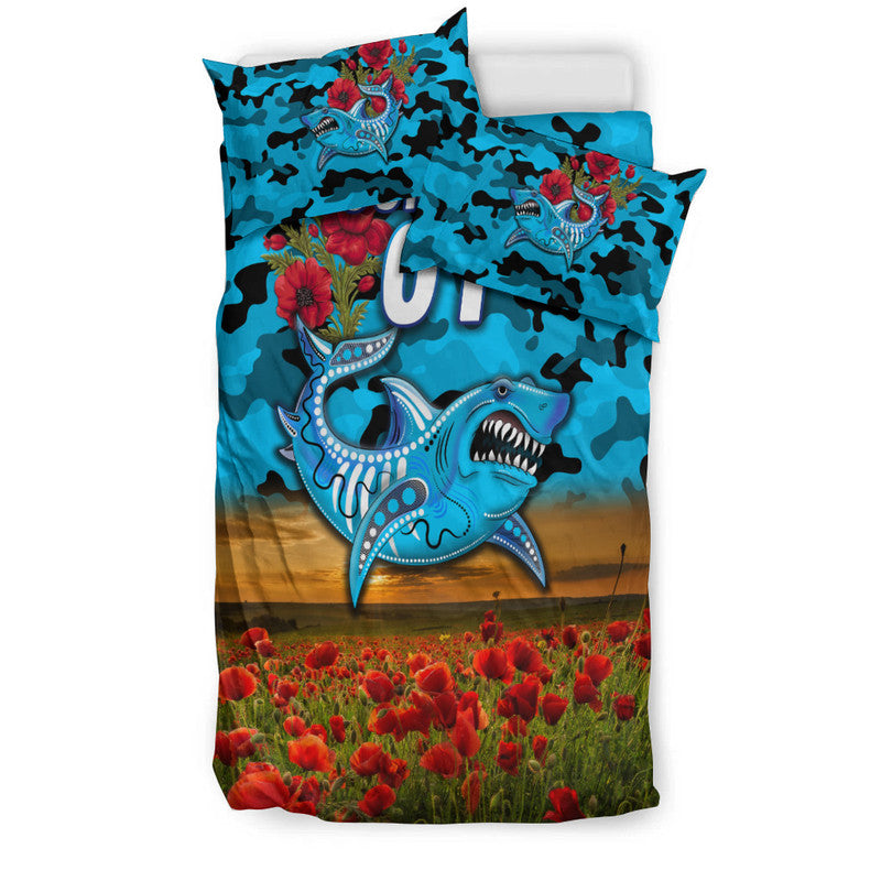 custom-personalised-cronulla-sutherland-sharks-anzac-2022-bedding-set-poppy-flowers-vibes