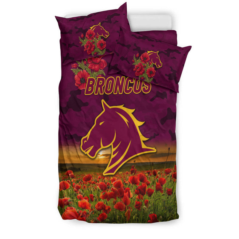 brisbane-broncos-anzac-2022-bedding-set-poppy-flowers-vibes