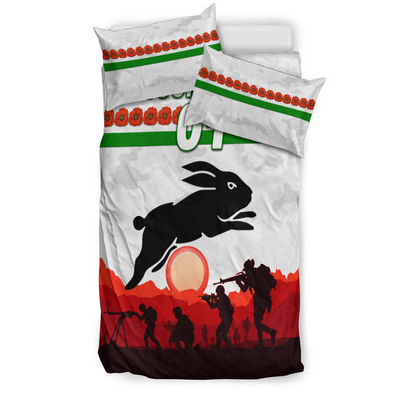custom-personalised-south-sydney-rabbitohs-anzac-2022-bedding-set-simple-style-white