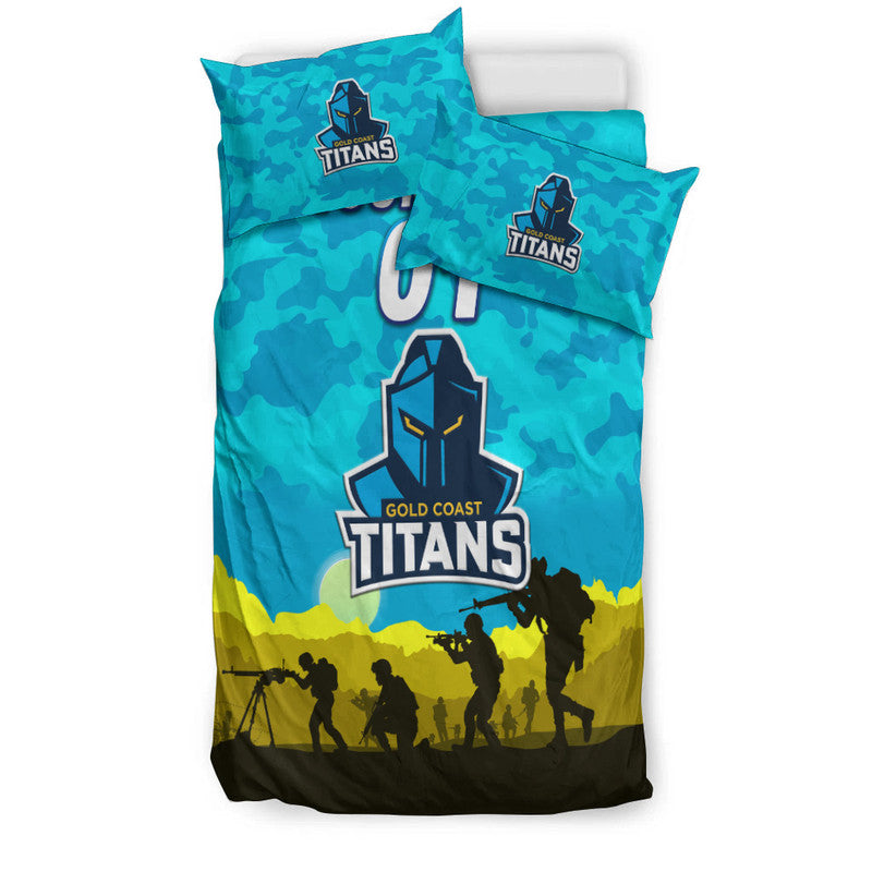custom-personalised-gold-coast-titans-anzac-2022-bedding-set-simple-style