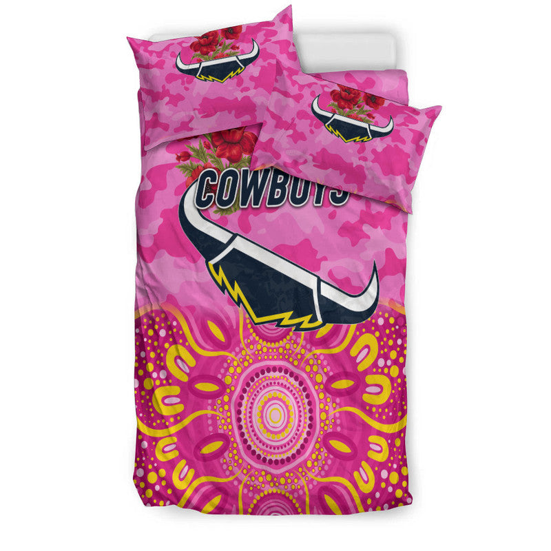 north-queensland-cowboys-anzac-2022-bedding-set-indigenous-vibes-pink