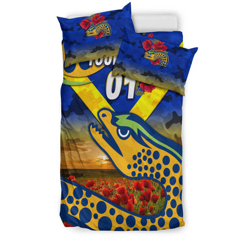 custom-personalised-parramatta-eels-anzac-2022-bedding-set-poppy-flowers-vibes-blue