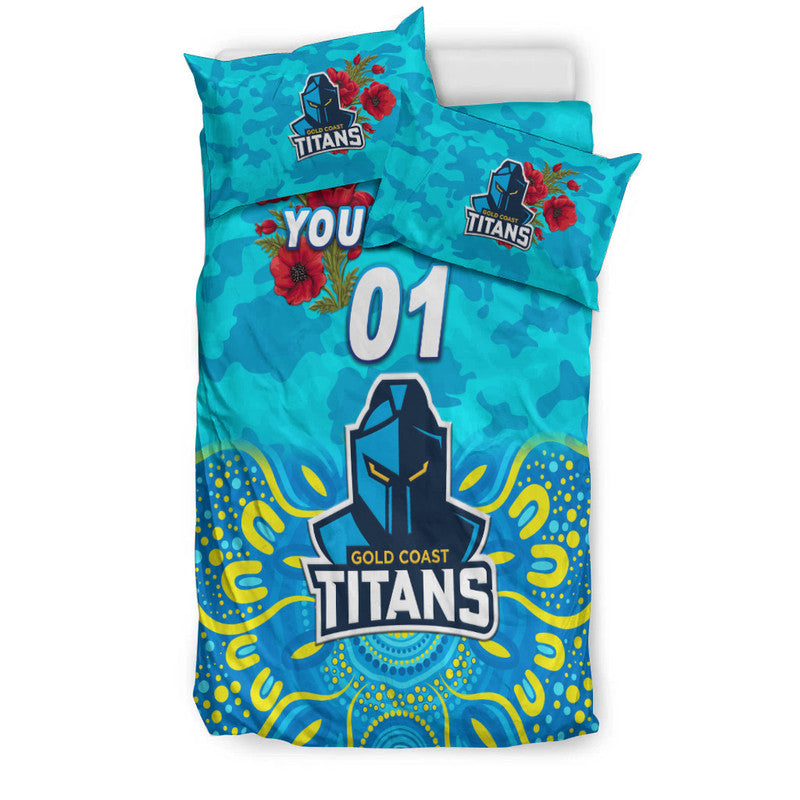 custom-personalised-gold-coast-titans-anzac-2022-bedding-set-indigenous-vibes