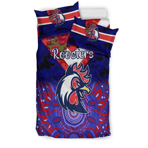 sydney-roosters-anzac-2022-bedding-set-indigenous-vibes-blue