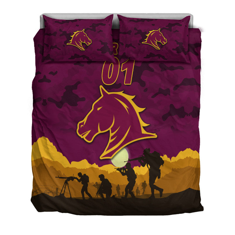 custom-personalised-brisbane-broncos-anzac-2022-bedding-set-simple-style-maroon