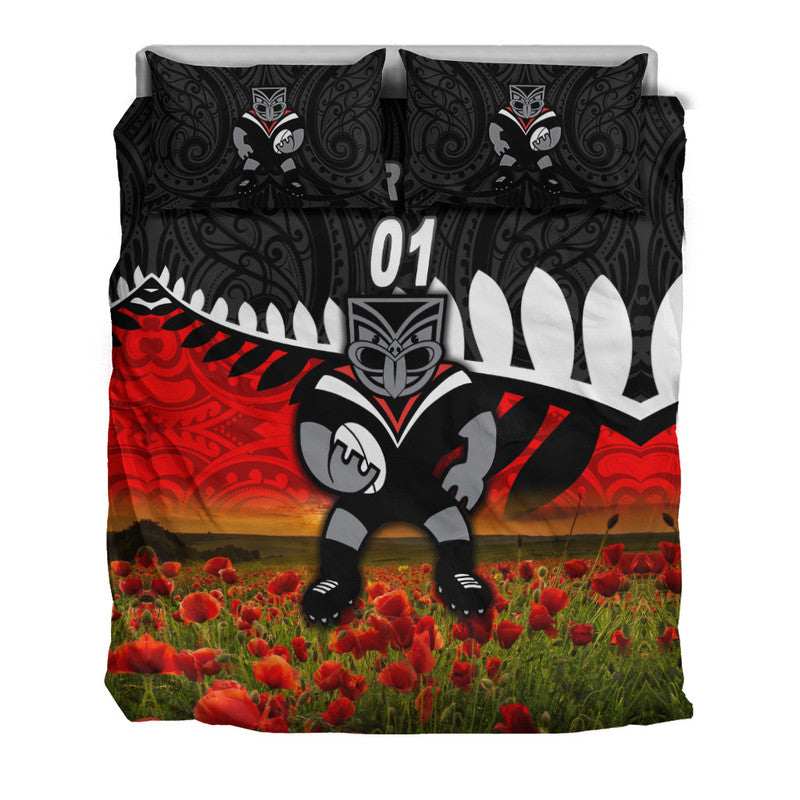 custom-personalised-new-zealand-warriors-anzac-2022-bedding-set-maori-poppy-flowers-vibes