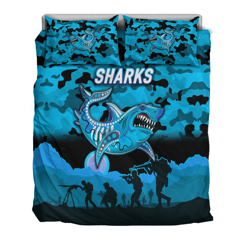 cronulla-sutherland-sharks-anzac-2022-bedding-set-simple-style-black