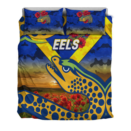 parramatta-eels-anzac-2022-bedding-set-poppy-flowers-vibes-blue