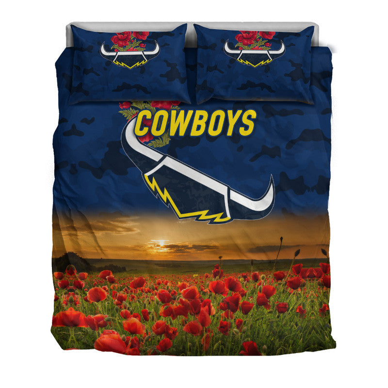 north-queensland-cowboys-anzac-2022-bedding-set-poppy-flowers-vibes-blue