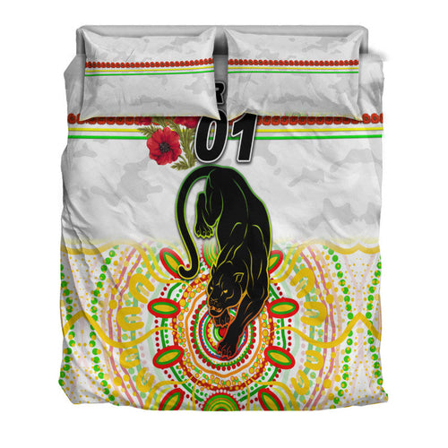 custom-personalised-penrith-panthers-anzac-2022-bedding-set-indigenous-vibes-white