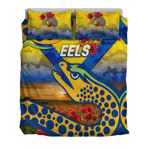 parramatta-eels-anzac-2022-bedding-set-poppy-flowers-vibes-gold