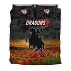 st-george-illawarra-dragons-anzac-2022-bedding-set-poppy-flowers-vibes-black