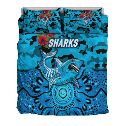 cronulla-sutherland-sharks-anzac-2022-bedding-set-indigenous-vibes