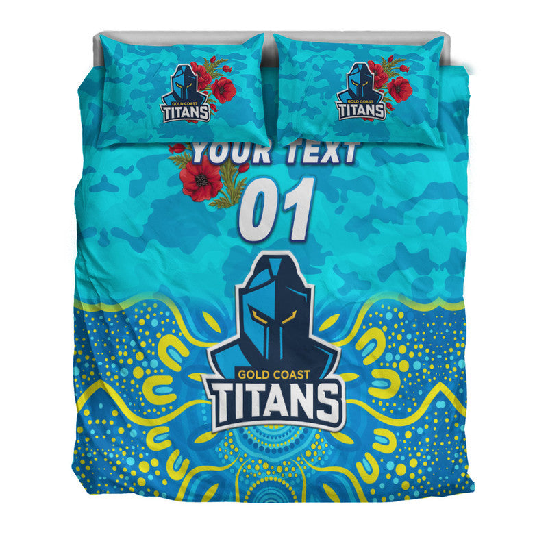 custom-personalised-gold-coast-titans-anzac-2022-bedding-set-indigenous-vibes