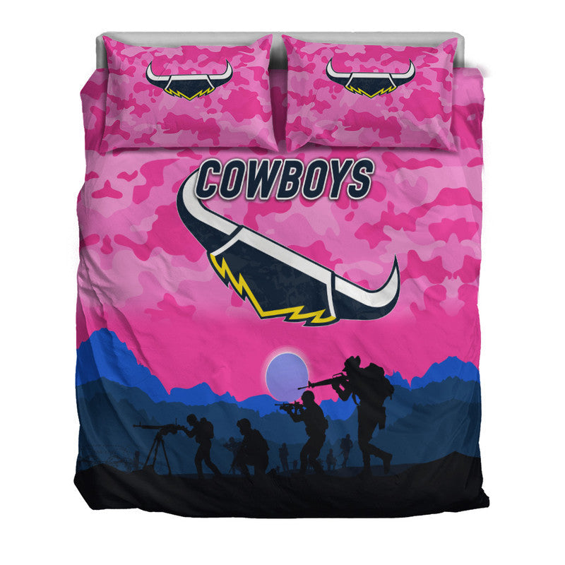 north-queensland-cowboys-anzac-2022-bedding-set-simple-style-pink