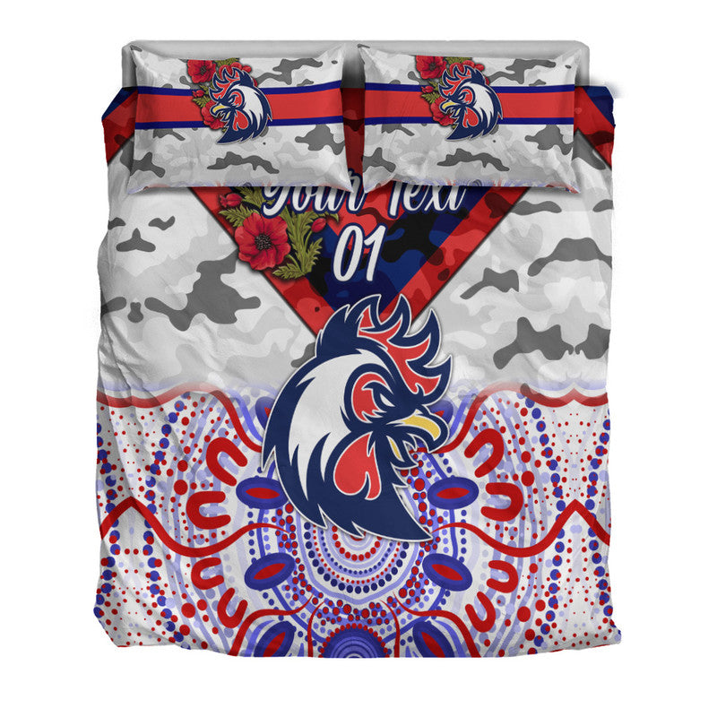 custom-personalised-sydney-roosters-anzac-2022-bedding-set-indigenous-vibes-white