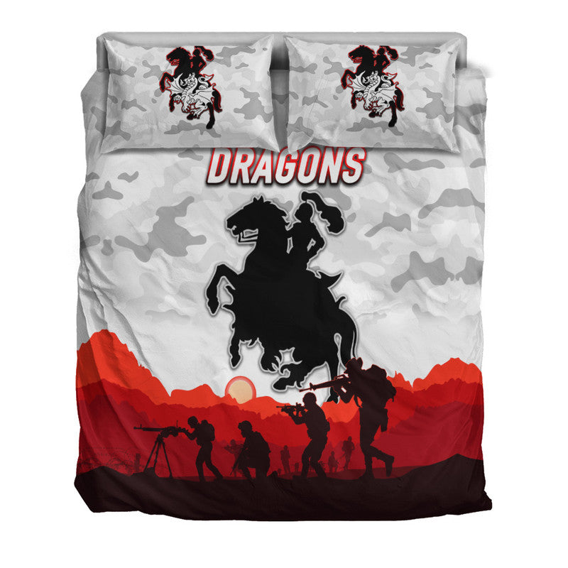 st-george-illawarra-dragons-anzac-2022-bedding-set-simple-style-white