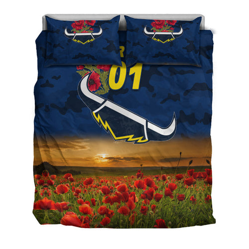 custom-personalised-north-queensland-cowboys-anzac-2022-bedding-set-poppy-flowers-vibes-blue