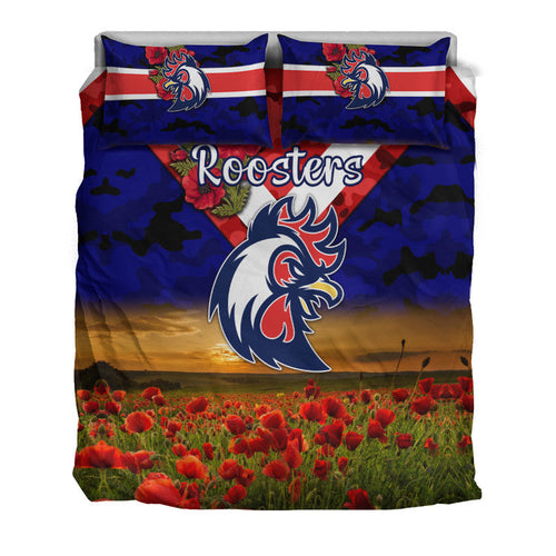 sydney-roosters-anzac-2022-bedding-set-poppy-flowers-vibes-blue