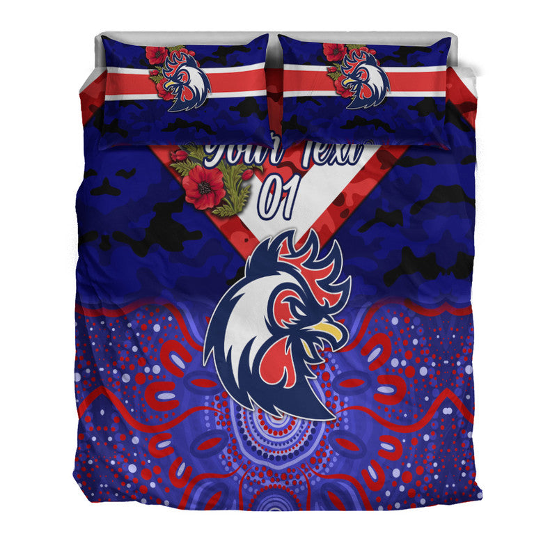 custom-personalised-sydney-roosters-anzac-2022-bedding-set-indigenous-vibes-blue