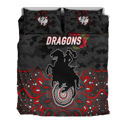 st-george-illawarra-dragons-anzac-2022-bedding-set-indigenous-vibes-black