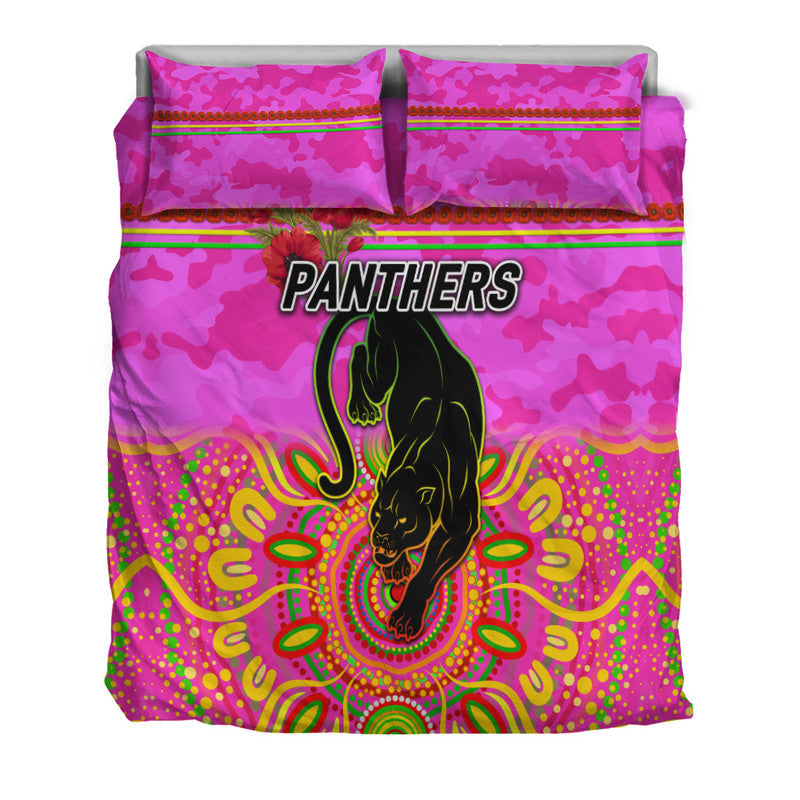 penrith-panthers-anzac-2022-bedding-set-indigenous-vibes-pink