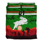 custom-personalised-south-sydney-rabbitohs-anzac-2022-bedding-set-simple-style-green
