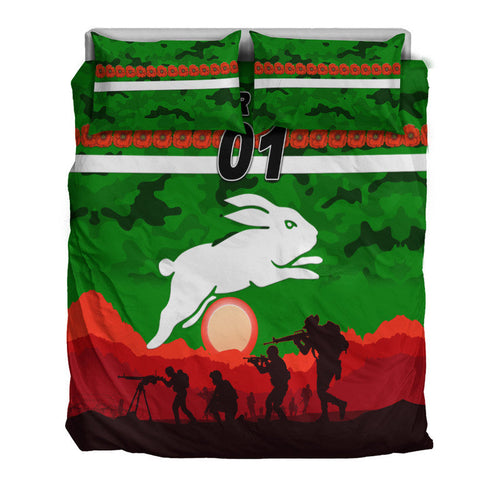 custom-personalised-south-sydney-rabbitohs-anzac-2022-bedding-set-simple-style-green