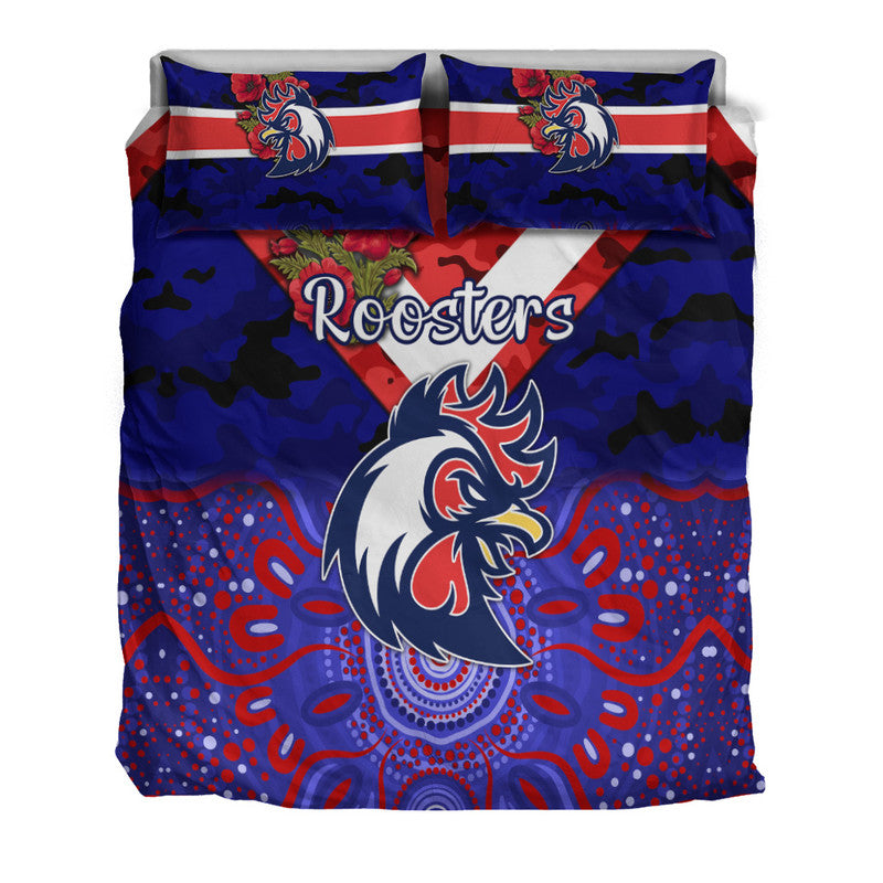 sydney-roosters-anzac-2022-bedding-set-indigenous-vibes-blue