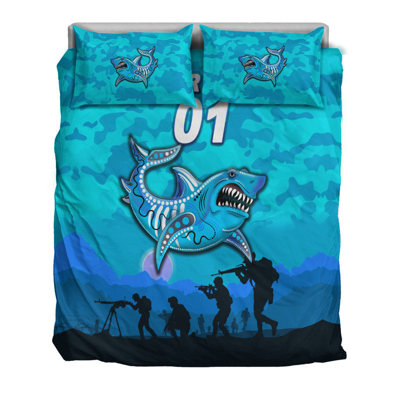 custom-personalised-cronulla-sutherland-sharks-anzac-2022-bedding-set-simple-style-blue
