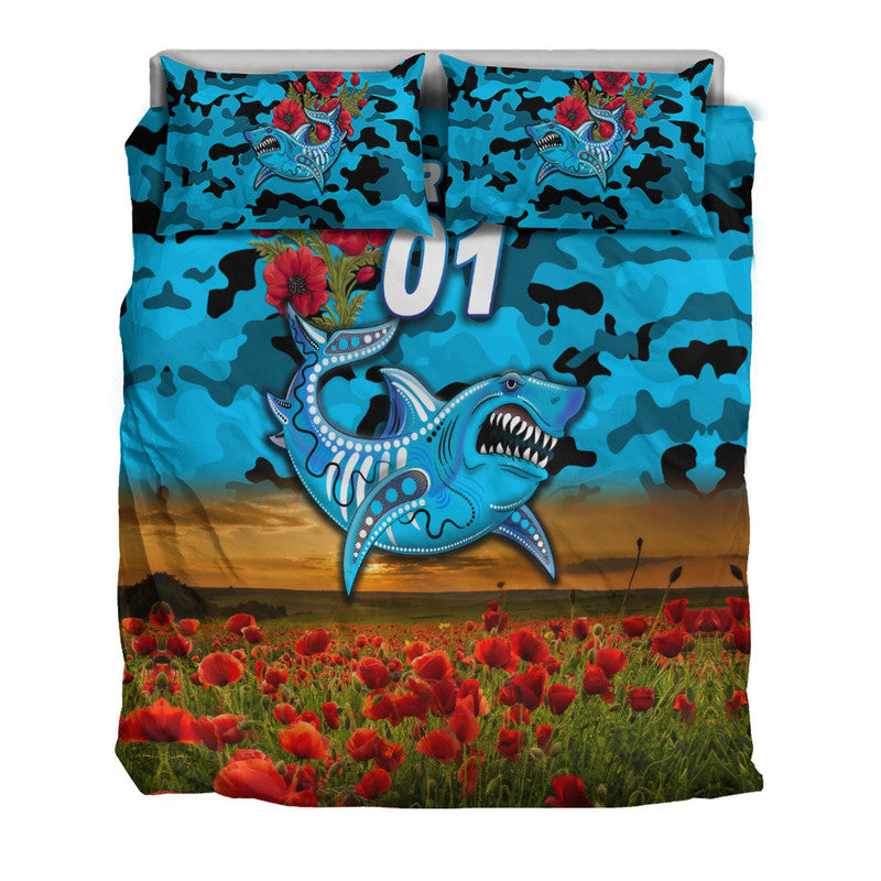 custom-personalised-cronulla-sutherland-sharks-anzac-2022-bedding-set-poppy-flowers-vibes