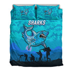 cronulla-sutherland-sharks-anzac-2022-bedding-set-simple-style-blue