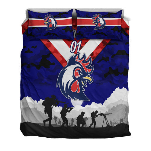 custom-personalised-sydney-roosters-anzac-2022-bedding-set-simple-style-blue