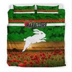 south-sydney-rabbitohs-anzac-2022-bedding-set-poppy-flowers-vibes-green