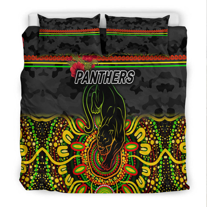 penrith-panthers-anzac-2022-bedding-set-indigenous-vibes-black