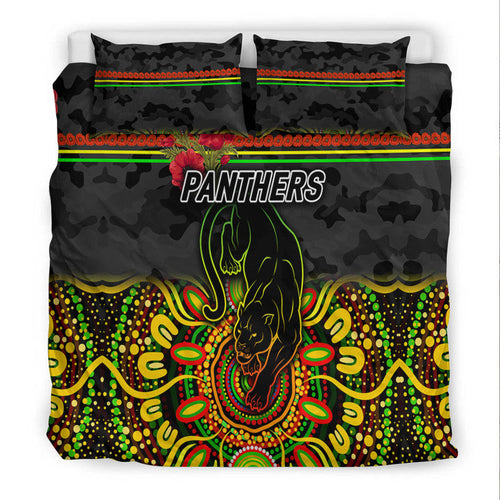 penrith-panthers-anzac-2022-bedding-set-indigenous-vibes-black