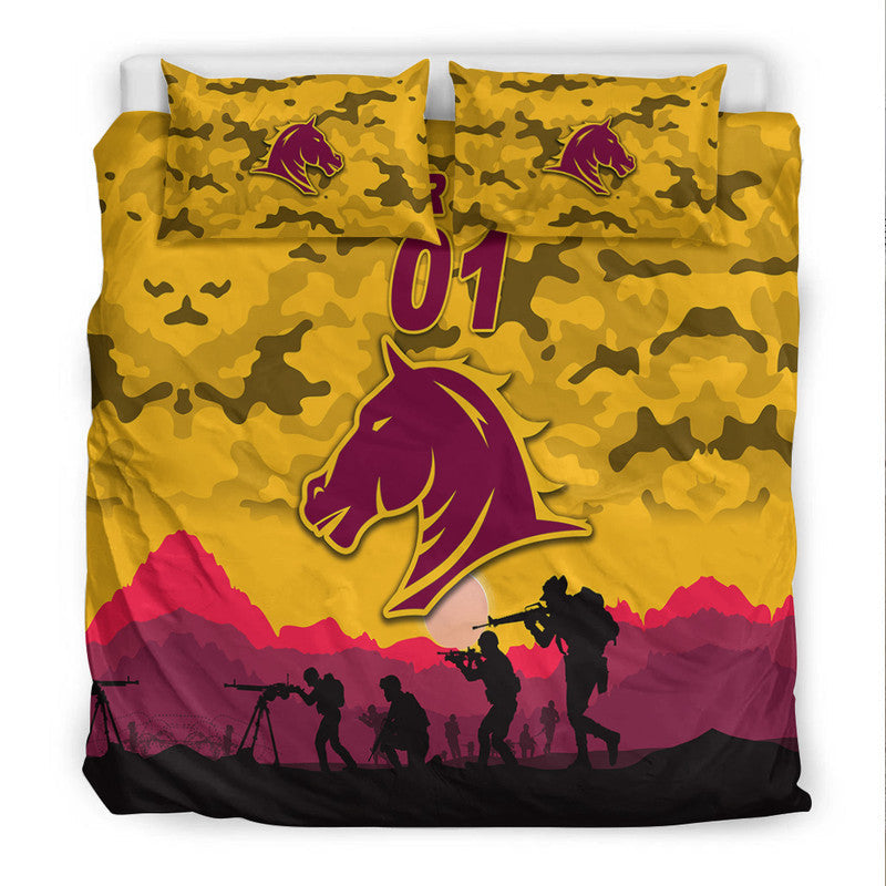 custom-personalised-brisbane-broncos-anzac-2022-bedding-set-simple-style-gold