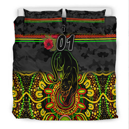 custom-personalised-penrith-panthers-anzac-2022-bedding-set-indigenous-vibes-black