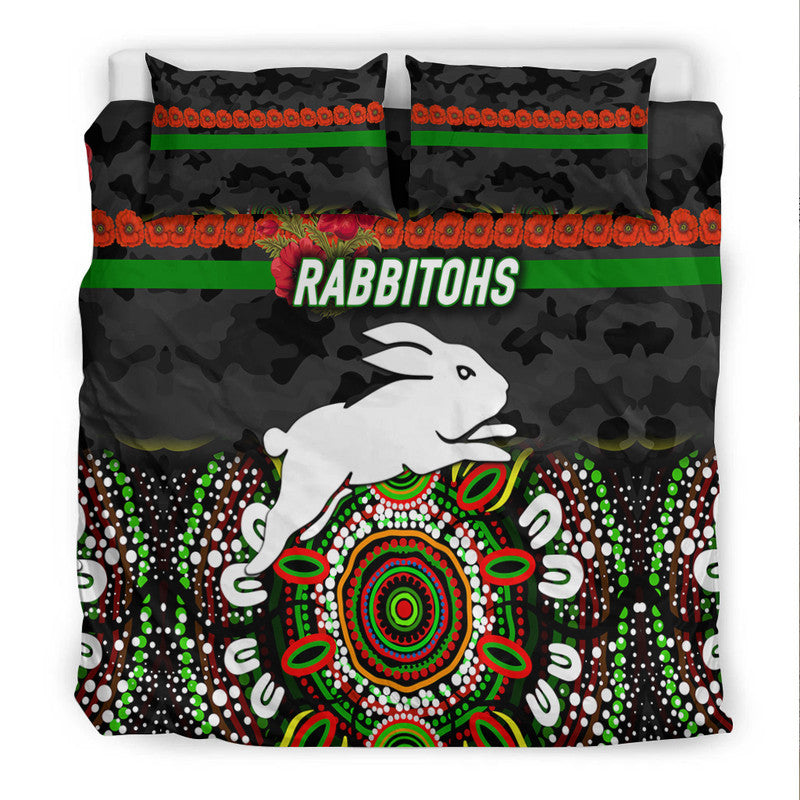 south-sydney-rabbitohs-anzac-2022-bedding-set-indigenous-vibes-black