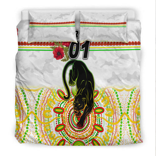 custom-personalised-penrith-panthers-anzac-2022-bedding-set-indigenous-vibes-white