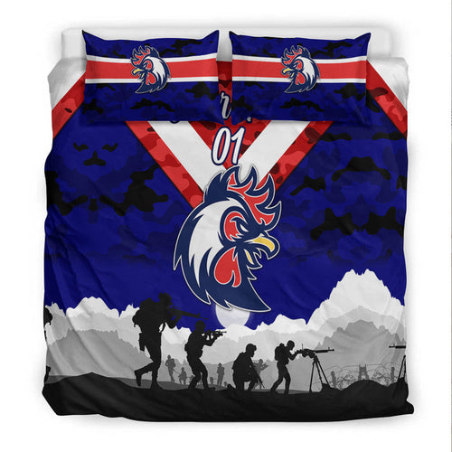 custom-personalised-sydney-roosters-anzac-2022-bedding-set-simple-style-blue