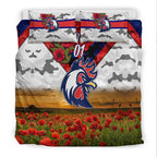 custom-personalised-sydney-roosters-anzac-2022-bedding-set-poppy-flowers-vibes-white