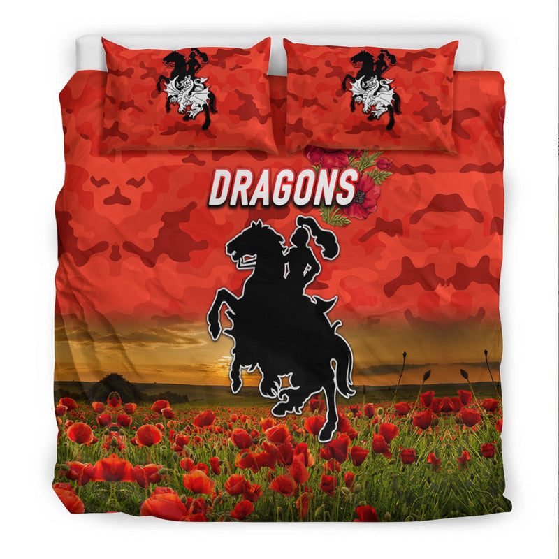 st-george-illawarra-dragons-anzac-2022-bedding-set-poppy-flowers-vibes-red