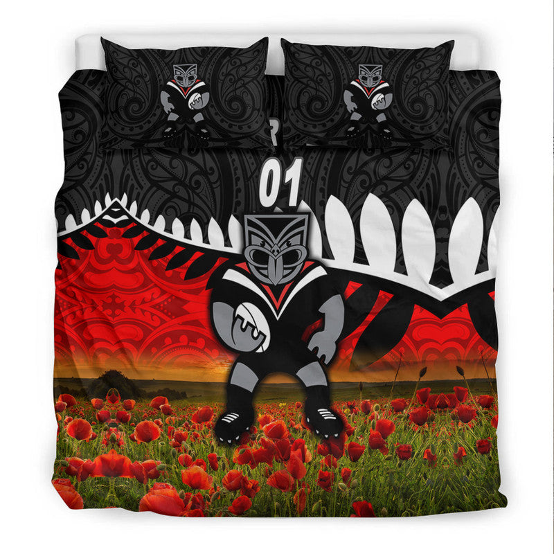 custom-personalised-new-zealand-warriors-anzac-2022-bedding-set-maori-poppy-flowers-vibes