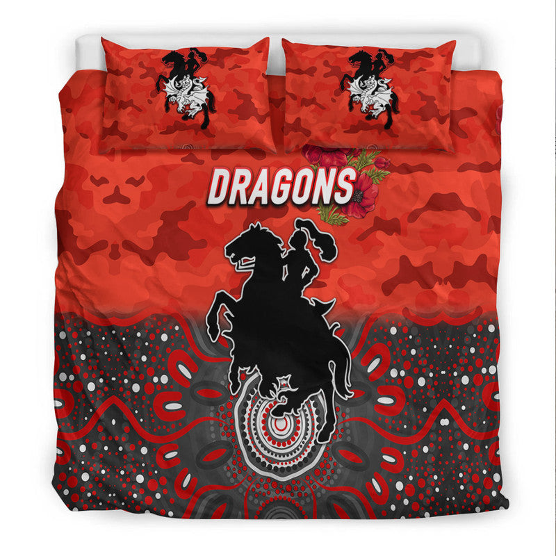 st-george-illawarra-dragons-anzac-2022-bedding-set-indigenous-vibes-red